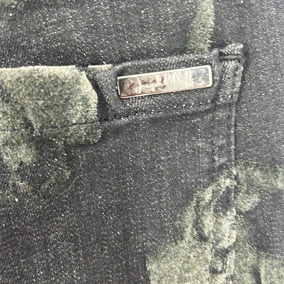 Joseph Ribkoff Black Floral Velvet Burnout Jeans Women’s Size 10 Excellent - Picture 9 of 11